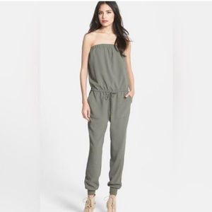 JOIE strapless olive green jumpsuit